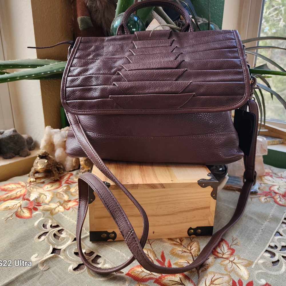 NWT Day and Mood Scandinavian Style Soft Brown Leather Bag with Dust Bag by